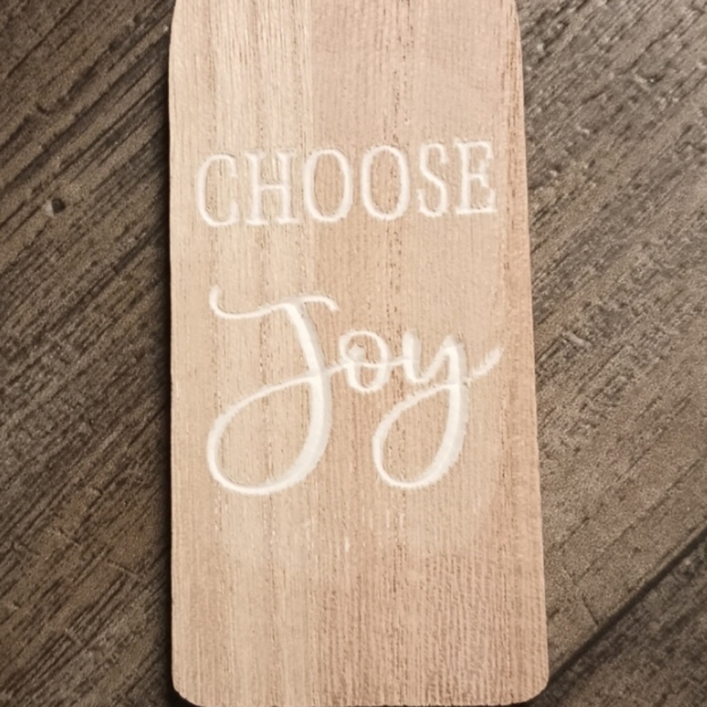 Handcrafted Wooden Wine Bottle Ornament CHOOSE JOY